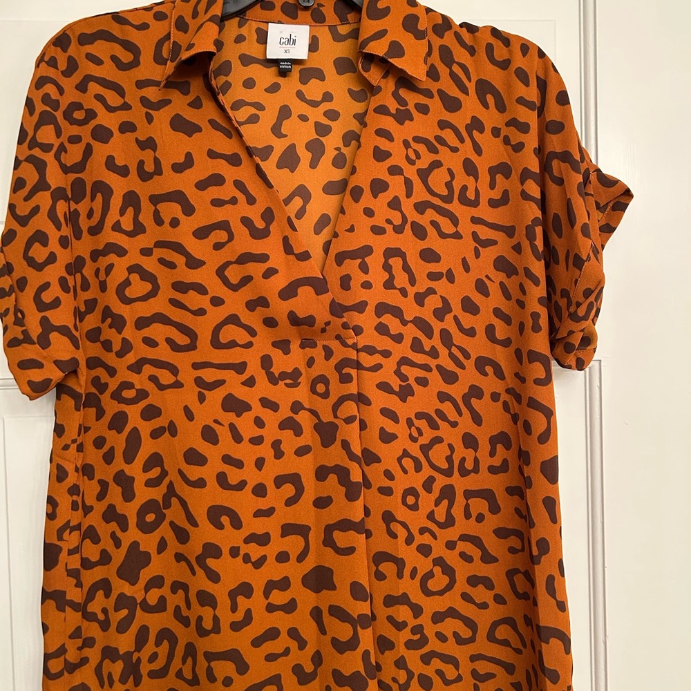 CAbi Bold Animal Print Shirt in Orange